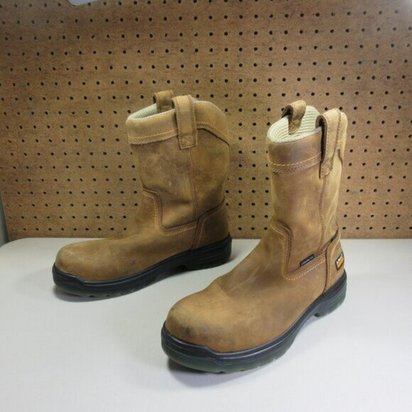 Ariat mens light brown Turbo Waterproof nubuck carbon toe pull on boots 9 EE - Picture 1 of 14